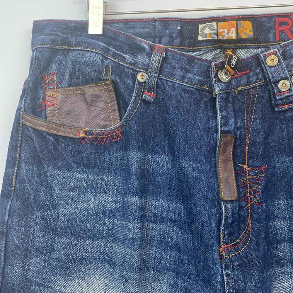 Baggy Akademiks Shorts • Native Warrior denim jorts 90s - 2000s jnco style - Picture 3 of 14